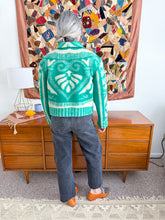 Load image into Gallery viewer, One-of-a-Kind: Green Floral Blanket Field Jacket (S)