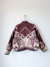 Load image into Gallery viewer, One-of-a-Kind: Chocolate Floral Ukrainian Blanket Flora Jacket (S)