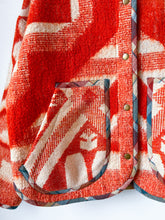 Load image into Gallery viewer, One-of-a-Kind: Orange Floral Wool Blanket Flora Jacket (M)