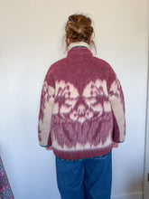 Load image into Gallery viewer, One-of-a-Kind: Burgundy and Cream Floral Ukrainian Blanket Flora Jacket (L)