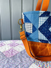 Load image into Gallery viewer, One-of-a-Kind: Indigo Mother’s Choice Project Bag (with detachable strap)