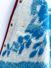 Load image into Gallery viewer, One-of-a-Kind: Blue Floral Wool Blanket Flora Jacket (S)