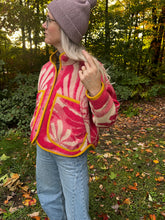 Load image into Gallery viewer, One-of-a-Kind: Vintage Ukrainian Floral Blanket Flora Jacket (S)