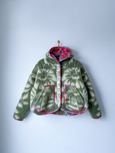Load image into Gallery viewer, One-of-a-Kind: Green Floral Ukrainian Blanket Hooded Flora Jacket (S)