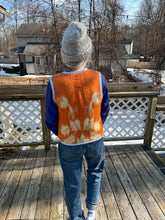 Load image into Gallery viewer, One-of-a-Kind: Tangerine Floral Wool Blanket Snap Front Vest (M)