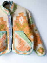 Load image into Gallery viewer, One-of-a-Kind: Geometric Floral Ukrainian Blanket Flora Jacket (S)