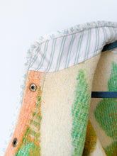Load image into Gallery viewer, One-of-a-Kind: Orange/Green Floral Ukrainian Blanket Flora Jacket (M)