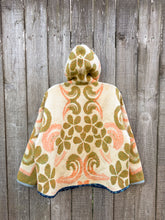 Load image into Gallery viewer, One-of-a-Kind: Orange and Green Floral Ukrainian Blanket Hooded Flora Jacket (L)