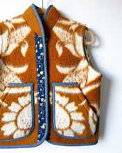 Load image into Gallery viewer, One-of-a-Kind: Ukrainian Wool Blanket Snap Front Vest (XS)