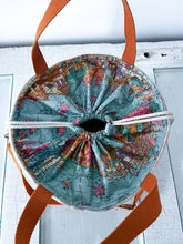 Load image into Gallery viewer, One-of-a-Kind: Floral Wool Blanket Project Bag (with detachable strap)
