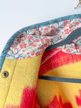 Load image into Gallery viewer, One-of-a-Kind: Geometric Ukrainian Blanket Hooded Flora Jacket (M)