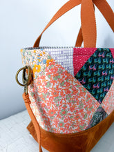 Load image into Gallery viewer, One-of-a-Kind: Aunt Eliza’s Star Floral Project Bag (with detachable strap)