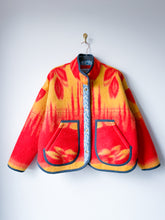 Load image into Gallery viewer, One-of-a-Kind: Red and Goldenrod Floral Ukrainian Blanket Flora Jacket (M)