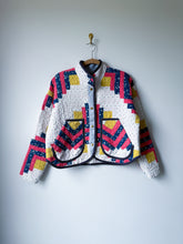 Load image into Gallery viewer, One-of-a-Kind: Indigo and Berry Log Cabin Flora Jacket (S)