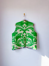 Load image into Gallery viewer, One-of-a-Kind: Green Leaf Wool Blanket Vest (L-XL)
