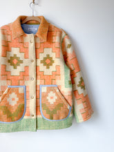 Load image into Gallery viewer, One-of-a-Kind: Geometric Floral Wool Blanket Chore Coat (M)
