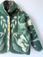 Load image into Gallery viewer, One-of-a-Kind: Deep Forest Floral Ukrainian Blanket Hooded Flora Jacket (M)