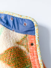 Load image into Gallery viewer, One-of-a-Kind: Orange and Green Floral Ukrainian Blanket Flora Jacket (M)