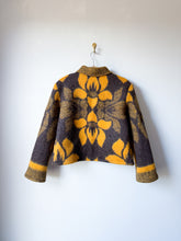 Load image into Gallery viewer, One-of-a-Kind: Bark and Goldenrod Wool Blanket Cropped Chore Coat (M)