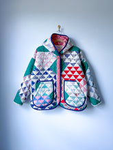 Load image into Gallery viewer, One-of-a-Kind: Ocean Waves Hooded Flora Jacket (L)