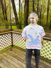 Load image into Gallery viewer, One-of-a-Kind: Vintage Fern and Pussy Willow Tablecloth Shaftsbury Shirt (M)