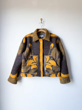 Load image into Gallery viewer, One-of-a-Kind: Bark and Goldenrod Wool Blanket Cropped Chore Coat (M)