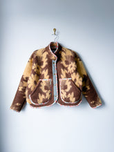 Load image into Gallery viewer, One-of-a-Kind: Brown and Tan Floral Ukrainian Blanket Flora Jacket (S)