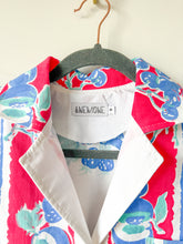 Load image into Gallery viewer, One-of-a-Kind: Tutti Blue Frutti Vintage Tablecloth Shaftsbury Shirt (S)