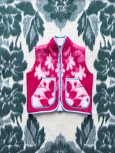 Load image into Gallery viewer, One-of-a-Kind: Berry Floral Ukrainian Blanket Vest (XS-M)
