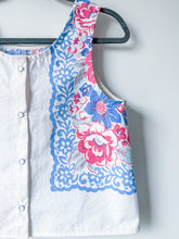 Load image into Gallery viewer, One-of-a-Kind: Vintage Floral Tablecloth Pearl Snap Tank (S)