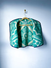 Load image into Gallery viewer, One-of-a-Kind: Ukrainian Kelly Green Floral Wool Blanket Snap Vest (L/XL)
