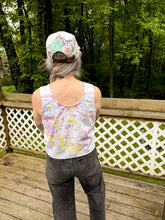 Load image into Gallery viewer, One-of-a-Kind: Vintage Sunfaded Floral Tablecloth Turnaround Tank (S)
