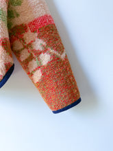 Load image into Gallery viewer, One-of-a-Kind: Red & Green Floral Vintage Ukrainian Blanket Flora Jacket (S)