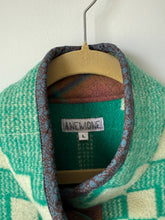 Load image into Gallery viewer, One-of-a-Kind: Geometric Green Ukrainian Wool Blanket Flora Jacket (L)