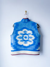 Load image into Gallery viewer, One-of-a-Kind: Blue floral Wool Ukrainian Blanket Vest (XS-M)