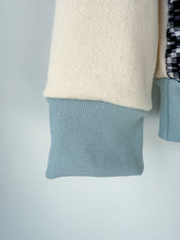 Load image into Gallery viewer, One-of-a-Kind: Navy and Cream Coverlet French Terry Pullover (XL)