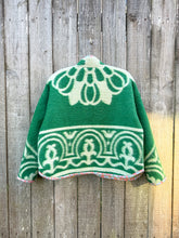 Load image into Gallery viewer, One-of-a-Kind: Forest Green Ukrainian Blanket Flora Jacket (M)