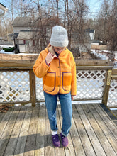 Load image into Gallery viewer, One-of-a-Kind: Hudson Bay Wool Blanket Hooded Flora Jacket (L)