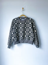 Load image into Gallery viewer, One-of-a-Kind: Black and Cream Coverlet Pullover (L)