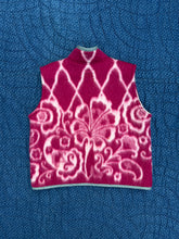 Load image into Gallery viewer, One-of-a-Kind: Fucshia Floral Vintage Blanket Vest (XS-M)