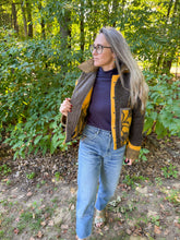 Load image into Gallery viewer, One-of-a-Kind: Bark and Goldenrod Wool Blanket Cropped Chore Coat (M)