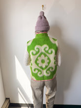Load image into Gallery viewer, One-of-a-Kind: Green Floral Ukrainian Blanket Vest (M)