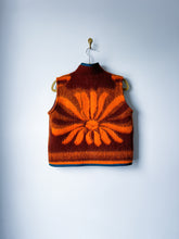 Load image into Gallery viewer, One-of-a-Kind: Orange/Brown Floral Wool Blanket Vest #1 (XS-M)