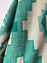 Load image into Gallery viewer, One-of-a-Kind: Geometric Green Ukrainian Wool Blanket Flora Jacket (L)