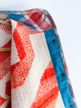 Load image into Gallery viewer, One-of-a-Kind: Orange Floral Wool Blanket Flora Jacket (M)