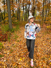 Load image into Gallery viewer, One-of-a-Kind: Triangle Block Cropped Chore Coat (L)