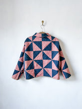 Load image into Gallery viewer, One-of-a-Kind: 1800s Indigo Pinwheel Cropped Chore Coat