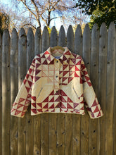 Load image into Gallery viewer, One-of-a-Kind: Ocean Waves Cropped Chore Coat (XS)