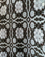 Load image into Gallery viewer, One-of-a-Kind: Overshot Coverlet Cropped Coat (black and blue)