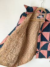 Load image into Gallery viewer, One-of-a-Kind: 1800s Indigo Pinwheel Cropped Chore Coat